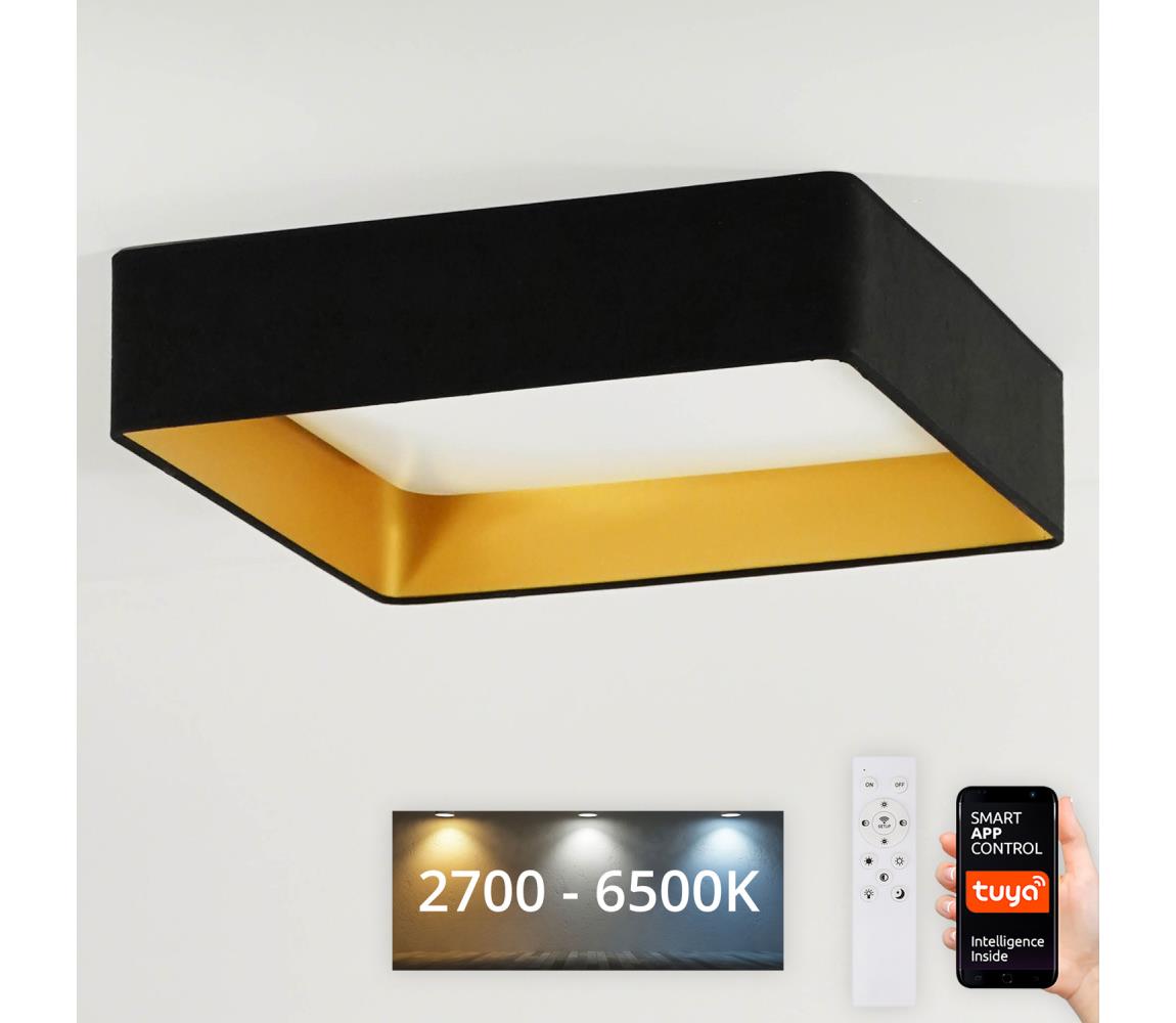 Brilagi Brilagi-LED Stmívatelné svítidlo VELVET SQUARE LED/36W/230V Wi-Fi Tuya+DO černá BG0659