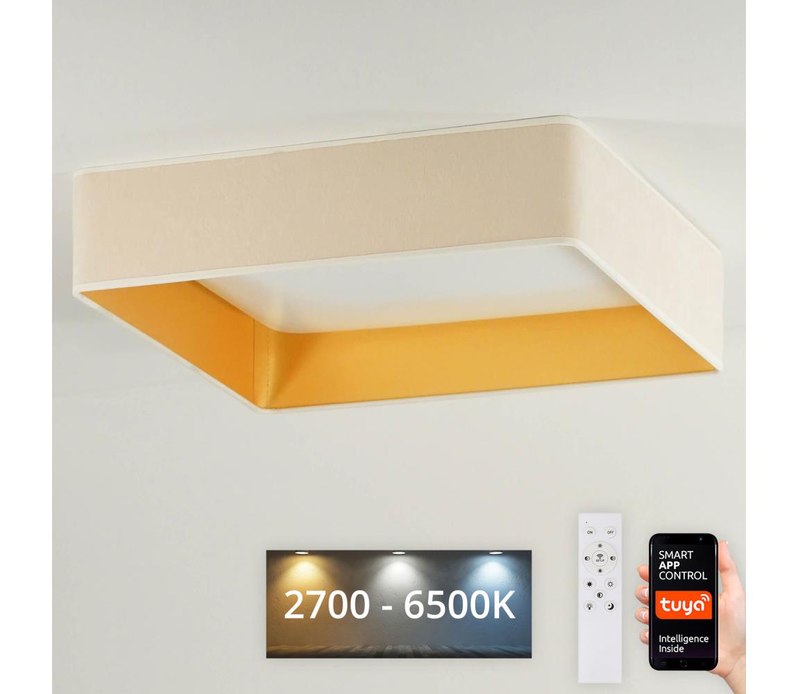 Brilagi Brilagi-LED Stmívatelné svítidlo VELVET SQUARE LED/36W/230V Wi-Fi Tuya+DO krémov BG0652