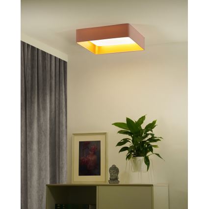 Brilagi - LED Stmívatelné stropní svítidlo VELVET SQUARE SMART LED/36W/230V 2700-6500K Wi-Fi Tuya + dálkové ovládání růžová