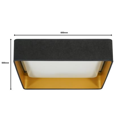 Brilagi - LED Stmívatelné stropní svítidlo VELVET SQUARE SMART LED/36W/230V 2700-6500K Wi-Fi Tuya + dálkové ovládání šedá