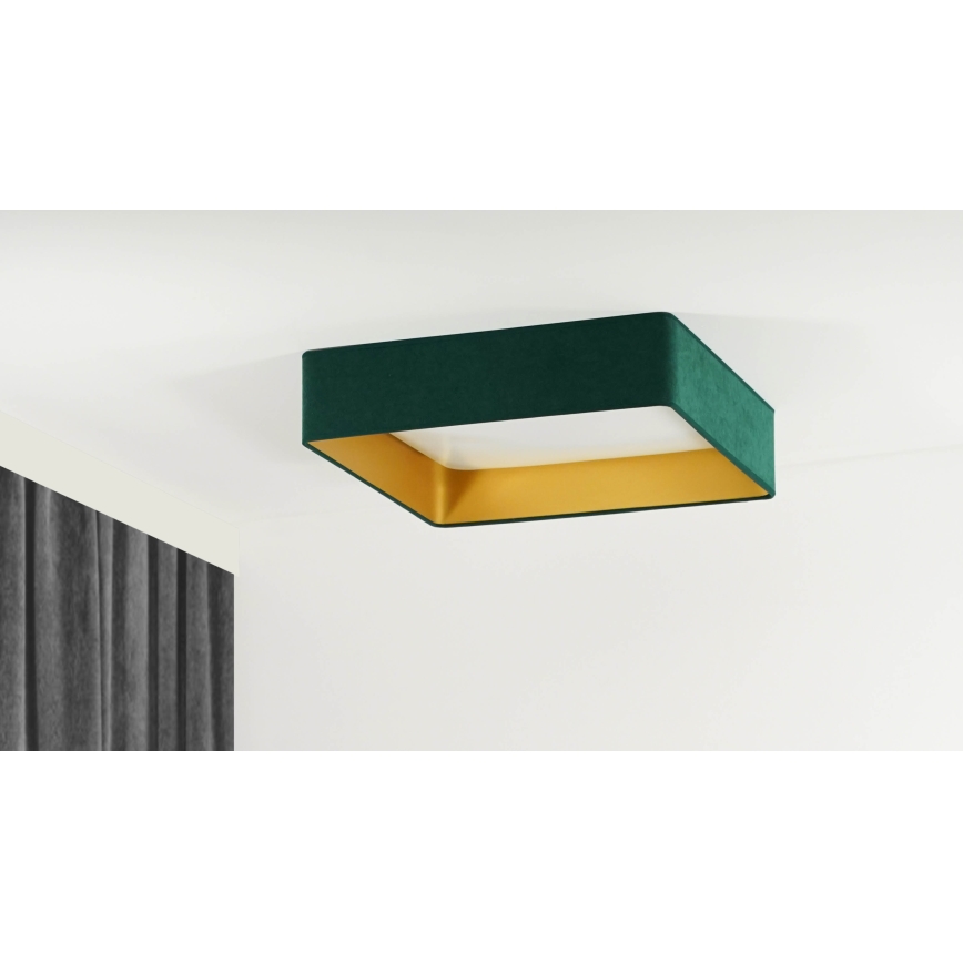 Brilagi - LED Stmívatelné stropní svítidlo VELVET SQUARE SMART LED/36W/230V 2700-6500K Wi-Fi Tuya + dálkové ovládání zelená