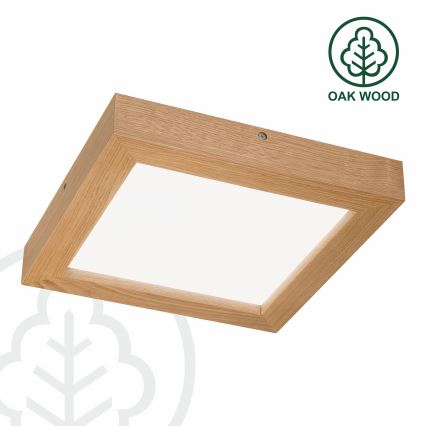 Brilagi - LED Stmívatelné koupelnové stropní svítidlo WOODY FRAME LED/24W/230V dub 30x30 cm 3000-6000K IP44 + dálkové ovládání