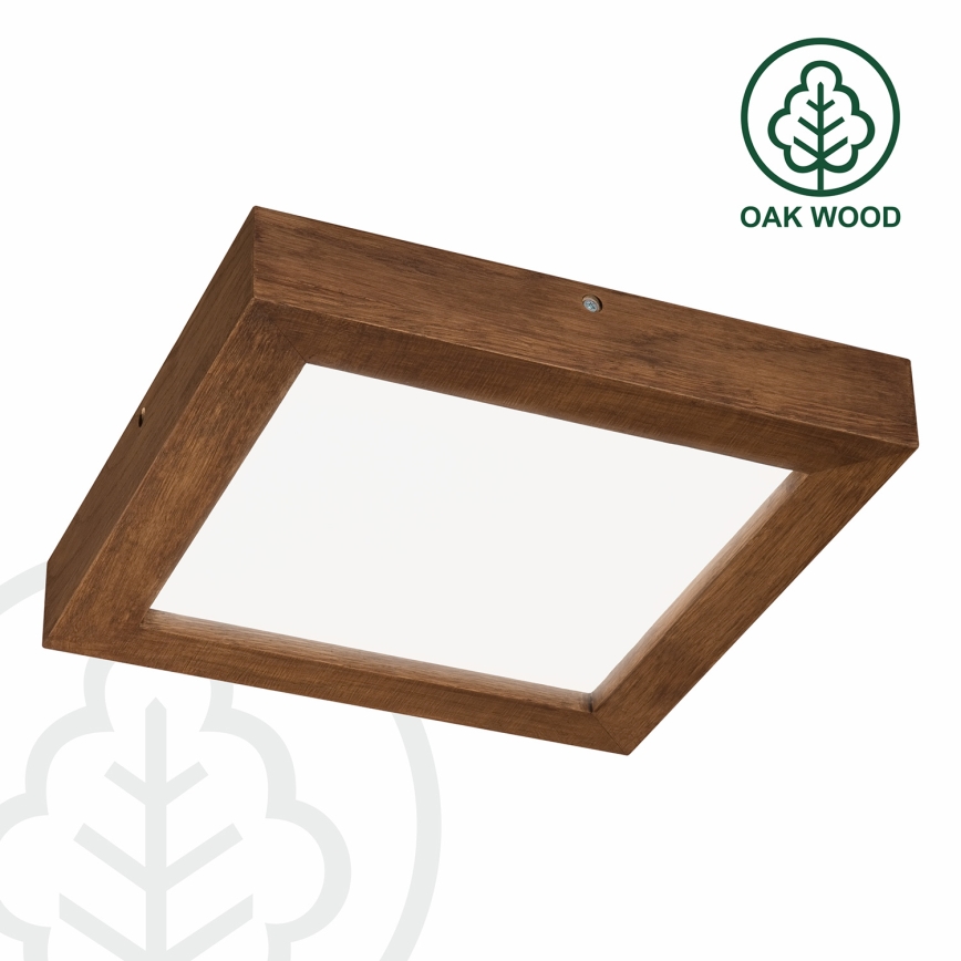 Brilagi - LED Stmívatelné koupelnové stropní svítidlo WOODY FRAME LED/24W/230V dub třešeň 30x30 cm 3000-6000K IP44 + dálkové ovládání