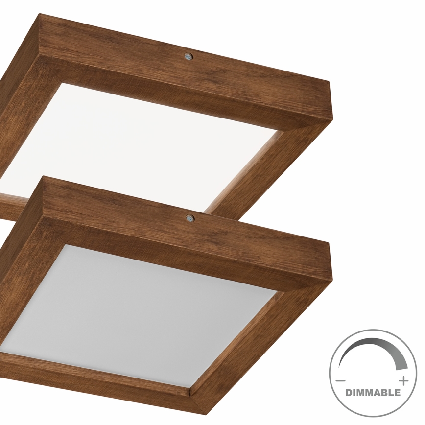 Brilagi - LED Stmívatelné koupelnové stropní svítidlo WOODY FRAME LED/24W/230V dub třešeň 30x30 cm 3000-6000K IP44 + dálkové ovládání