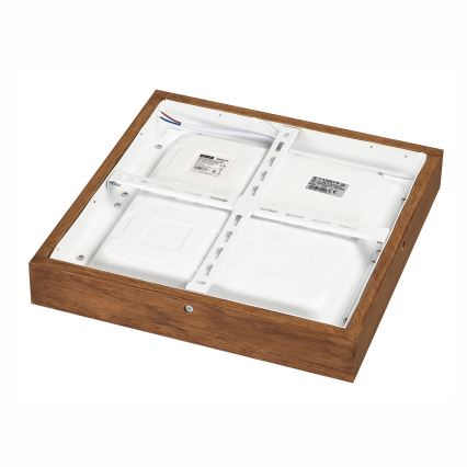 Brilagi - LED Stmívatelné koupelnové stropní svítidlo WOODY FRAME LED/24W/230V dub třešeň 30x30 cm 3000-6000K IP44 + dálkové ovládání