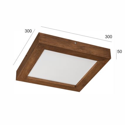 Brilagi - LED Stmívatelné koupelnové stropní svítidlo WOODY FRAME LED/24W/230V dub třešeň 30x30 cm 3000-6000K IP44 + dálkové ovládání