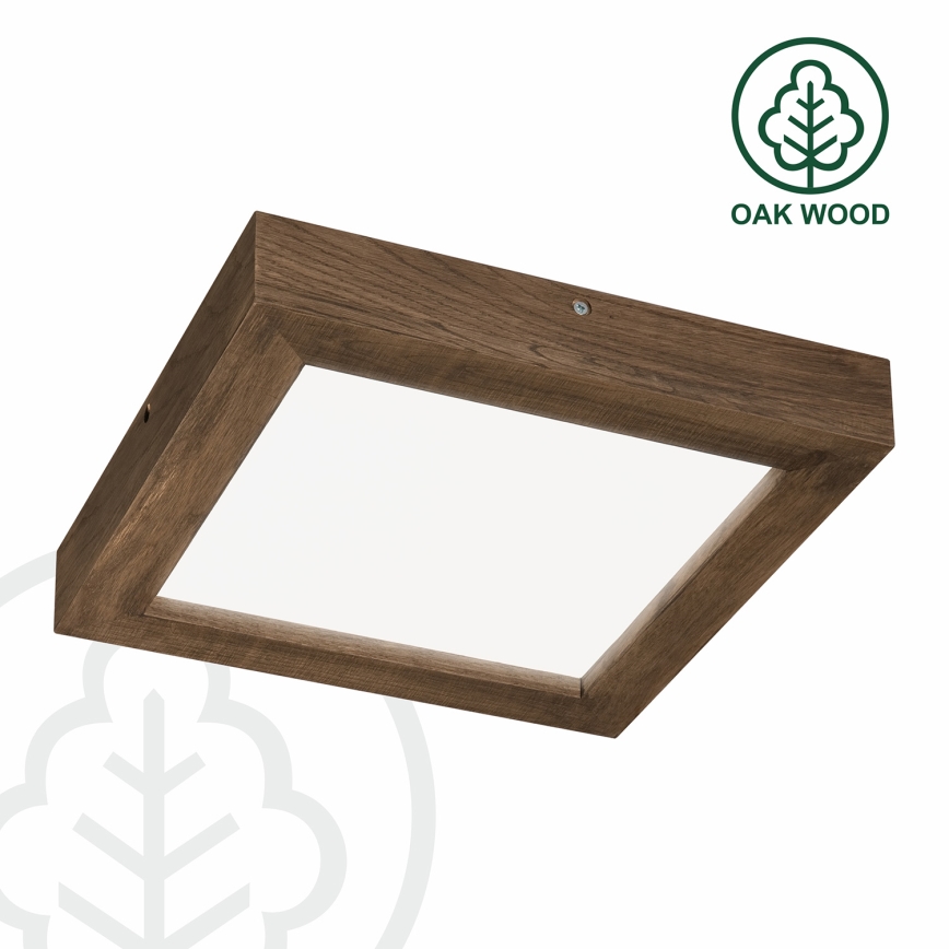 Brilagi - LED Stmívatelné koupelnové stropní svítidlo WOODY FRAME LED/24W/230V dub ořech 30x30 cm 3000-6000K IP44 + dálkové ovládání