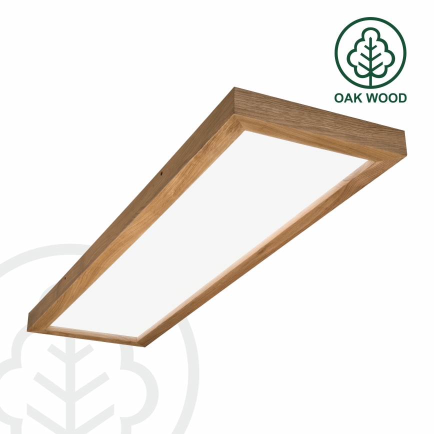 Brilagi - LED Stmívatelné koupelnové stropní svítidlo WOODY FRAME LED/50W/230V dub 120x30 cm 3000-6000K IP44 + dálkové ovládání