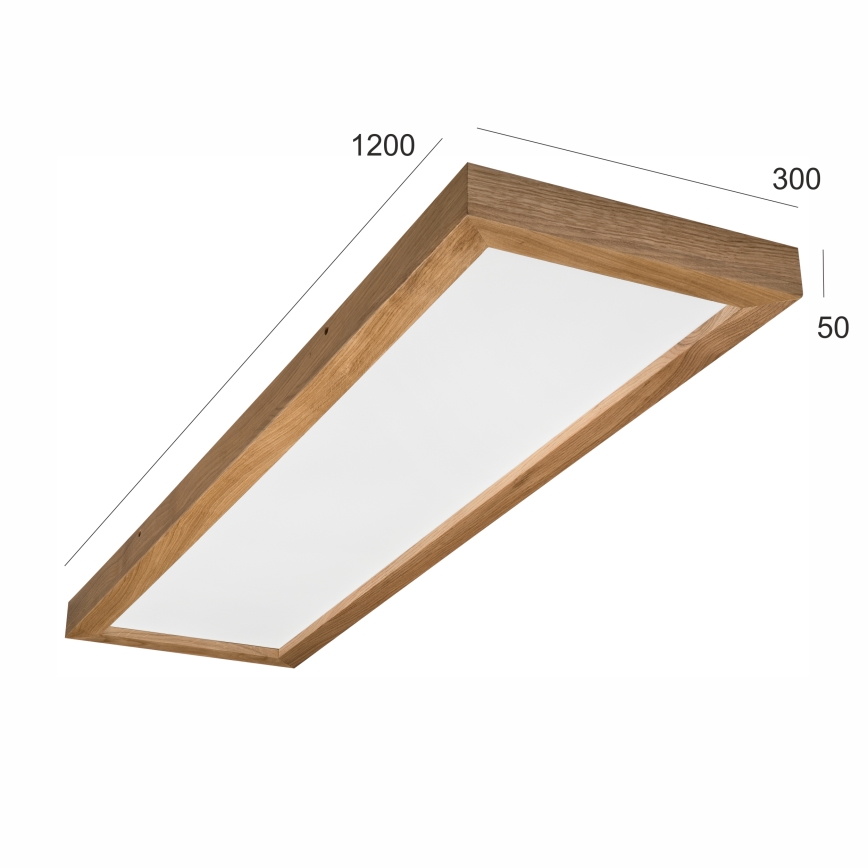 Brilagi - LED Stmívatelné koupelnové stropní svítidlo WOODY FRAME LED/50W/230V dub 120x30 cm 3000-6000K IP44 + dálkové ovládání