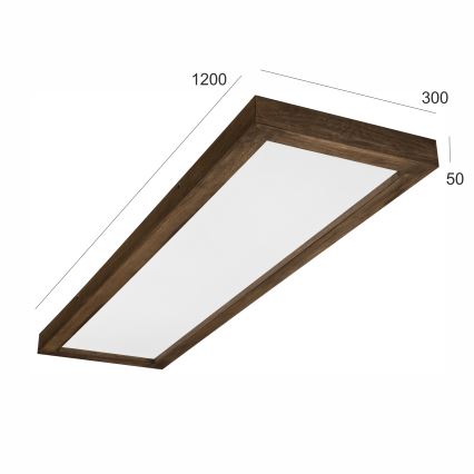Brilagi - LED Stmívatelné koupelnové stropní svítidlo WOODY FRAME LED/50W/230V dub ořech 120x30 cm 3000-6000K IP44 + dálkové ovládání