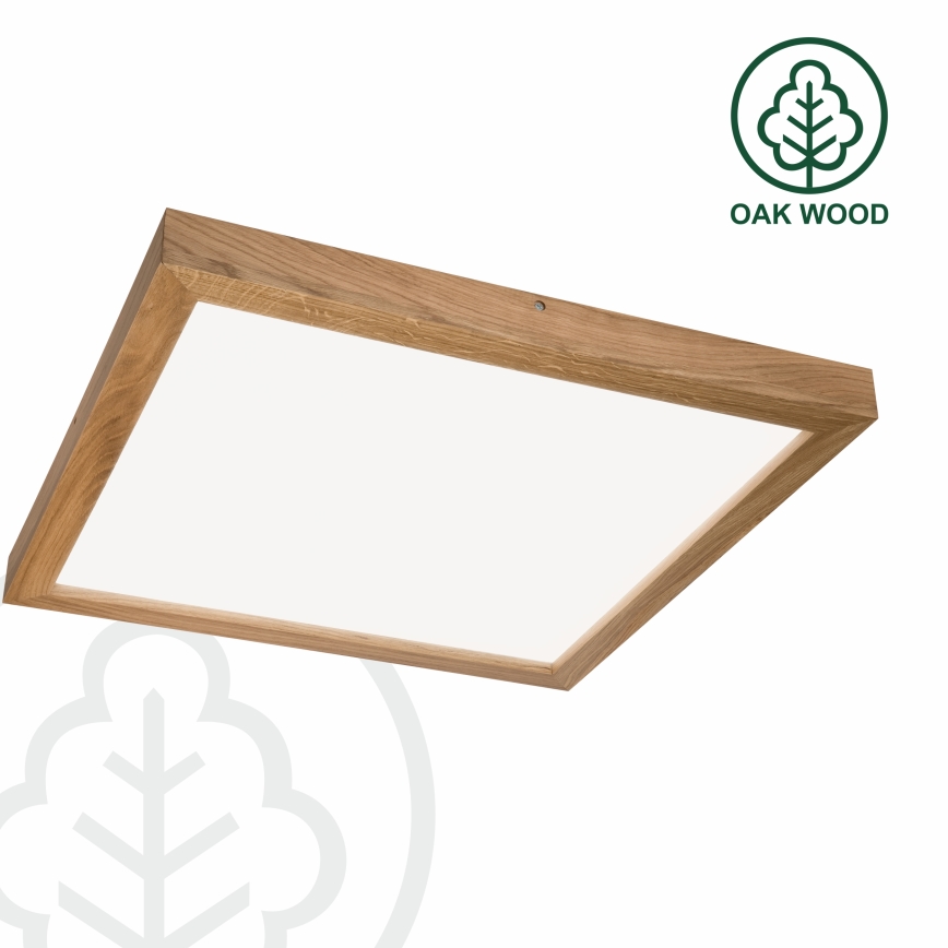 Brilagi - LED Stmívatelné koupelnové stropní svítidlo WOODY FRAME LED/50W/230V dub 60x60 cm 3000-6000K IP44 + dálkové ovládání