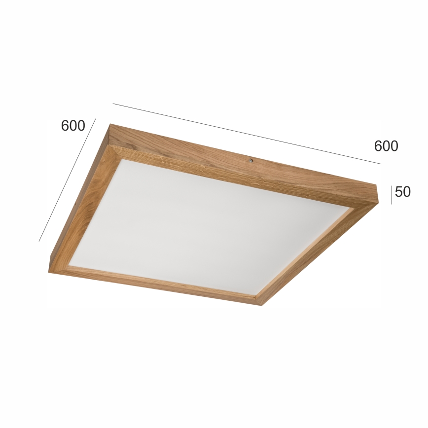 Brilagi - LED Stmívatelné koupelnové stropní svítidlo WOODY FRAME LED/50W/230V dub 60x60 cm 3000-6000K IP44 + dálkové ovládání