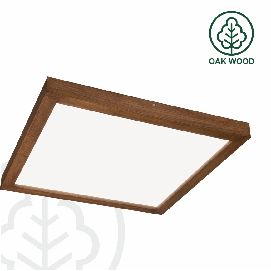 Brilagi - LED Stmívatelné koupelnové stropní svítidlo WOODY FRAME LED/50W/230V dub třešeň 60x60 cm 3000-6000K IP44 + dálkové ovládání