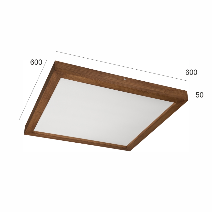 Brilagi - LED Stmívatelné koupelnové stropní svítidlo WOODY FRAME LED/50W/230V dub třešeň 60x60 cm 3000-6000K IP44 + dálkové ovládání