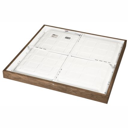 Brilagi - LED Stmívatelné koupelnové stropní svítidlo WOODY FRAME LED/50W/230V dub ořech 60x60 cm 3000-6000K IP44 + dálkové ovládání