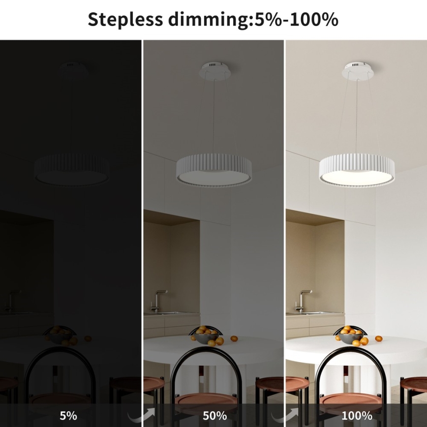 Brilagi - LED Stmívatelný lustr na lanku FALCON MODERN LED/30W/230V 3000-6000K pr. 40 cm bílá + dálkové ovládání