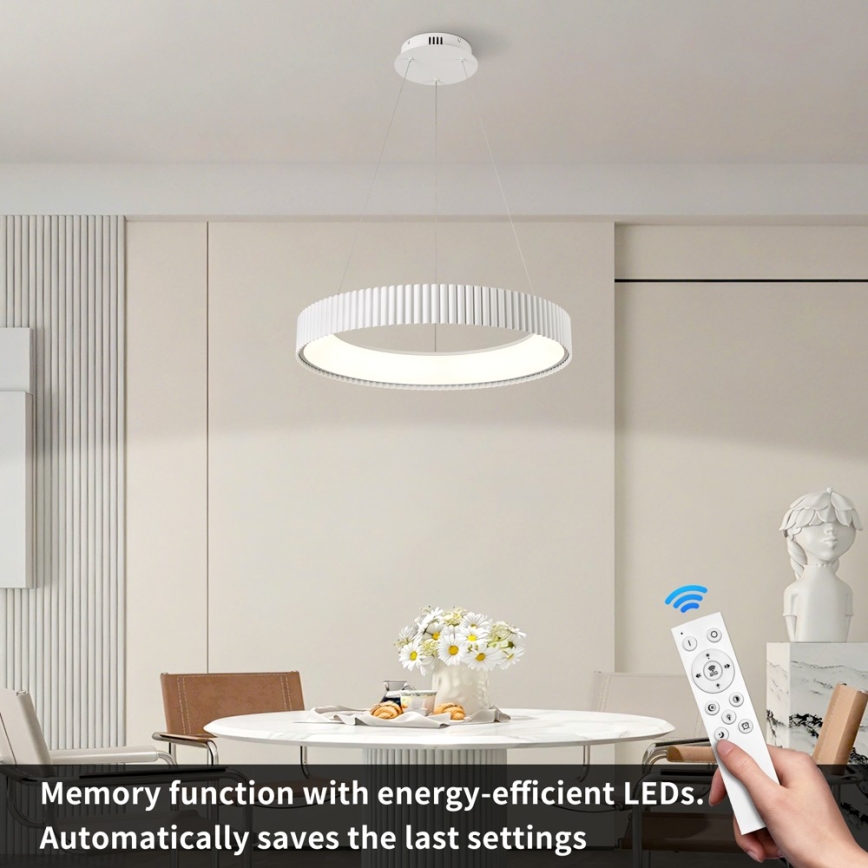 Brilagi - LED Stmívatelný lustr na lanku FALCON MODERN LED/54W/230V pr. 60 cm bílá + dálkové ovládání