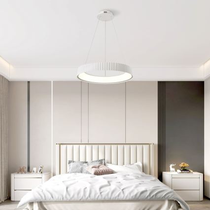 Brilagi - LED Stmívatelný lustr na lanku FALCON MODERN LED/54W/230V pr. 60 cm bílá + dálkové ovládání
