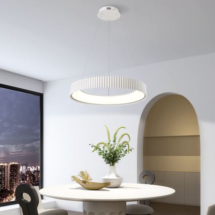 Brilagi - LED Stmívatelný lustr na lanku FALCON MODERN LED/54W/230V pr. 60 cm bílá + dálkové ovládání