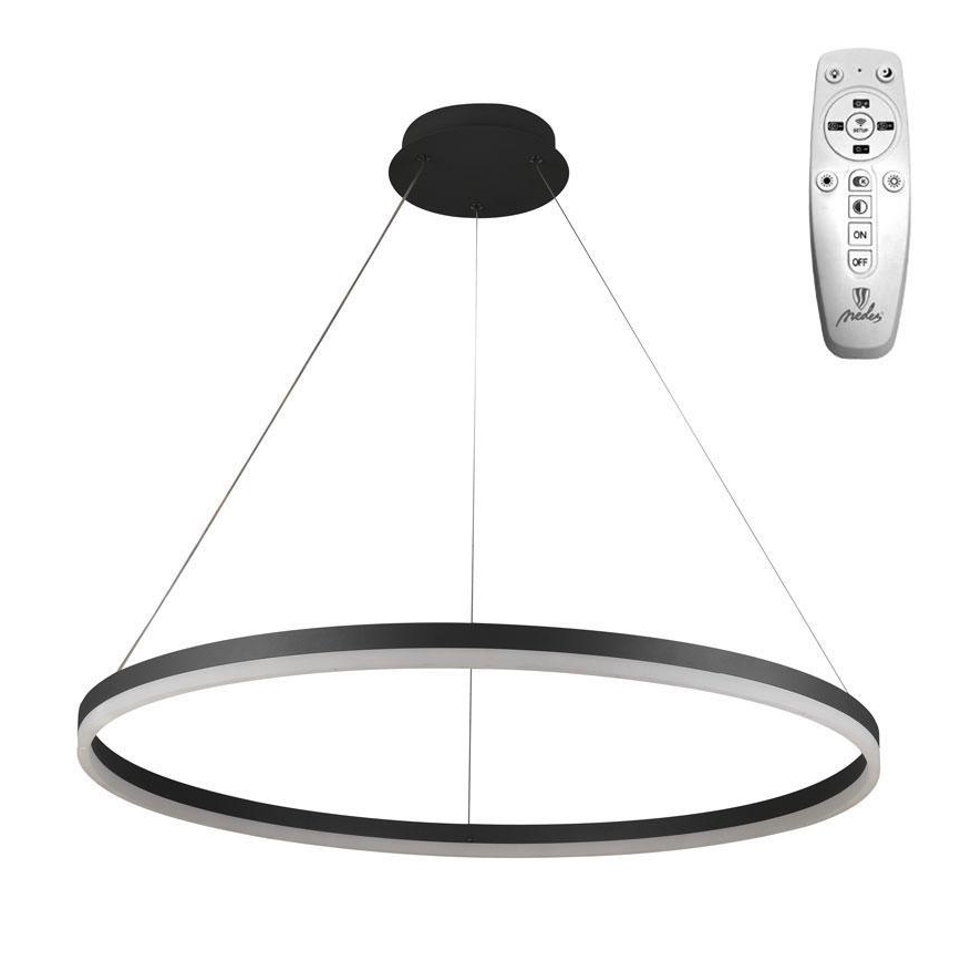 Brilagi - LED Stmívatelný lustr na lanku CIRCLE LED/55W/230V 3000-6500K černá + dálkové ovládání