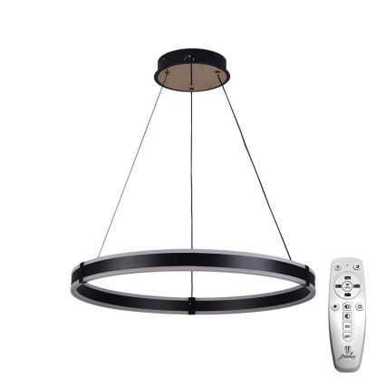 Brilagi - LED Stmívatelný lustr na lanku CIRCLE LED/85W/230V 3000-6500K pr. 60 cm černá/zlatá + dálkové ovládání