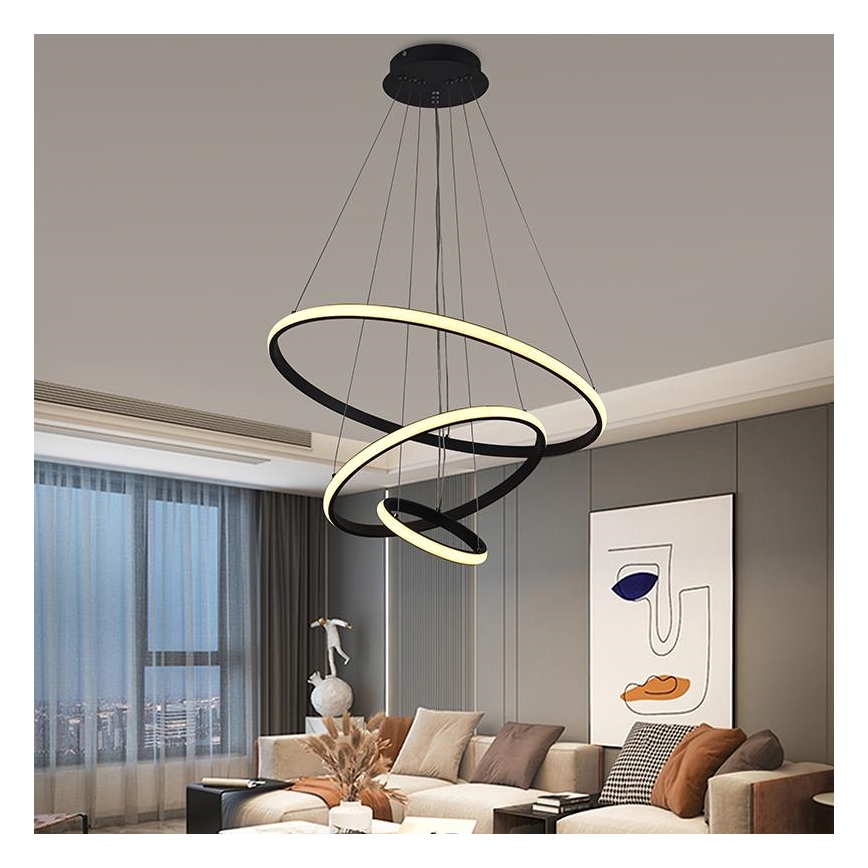 Brilagi - LED Stmívatelný lustr na lanku CIRCLE LED/90W/230V 3000-6500K + dálkové ovládání