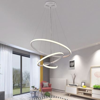 Brilagi - LED Stmívatelný lustr na lanku CIRCLE LED/90W/230V 3000-6500K + dálkové ovládání
