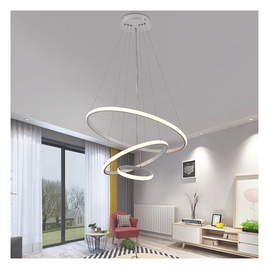 Brilagi - LED Stmívatelný lustr na lanku CIRCLE LED/90W/230V 3000-6500K + dálkové ovládání