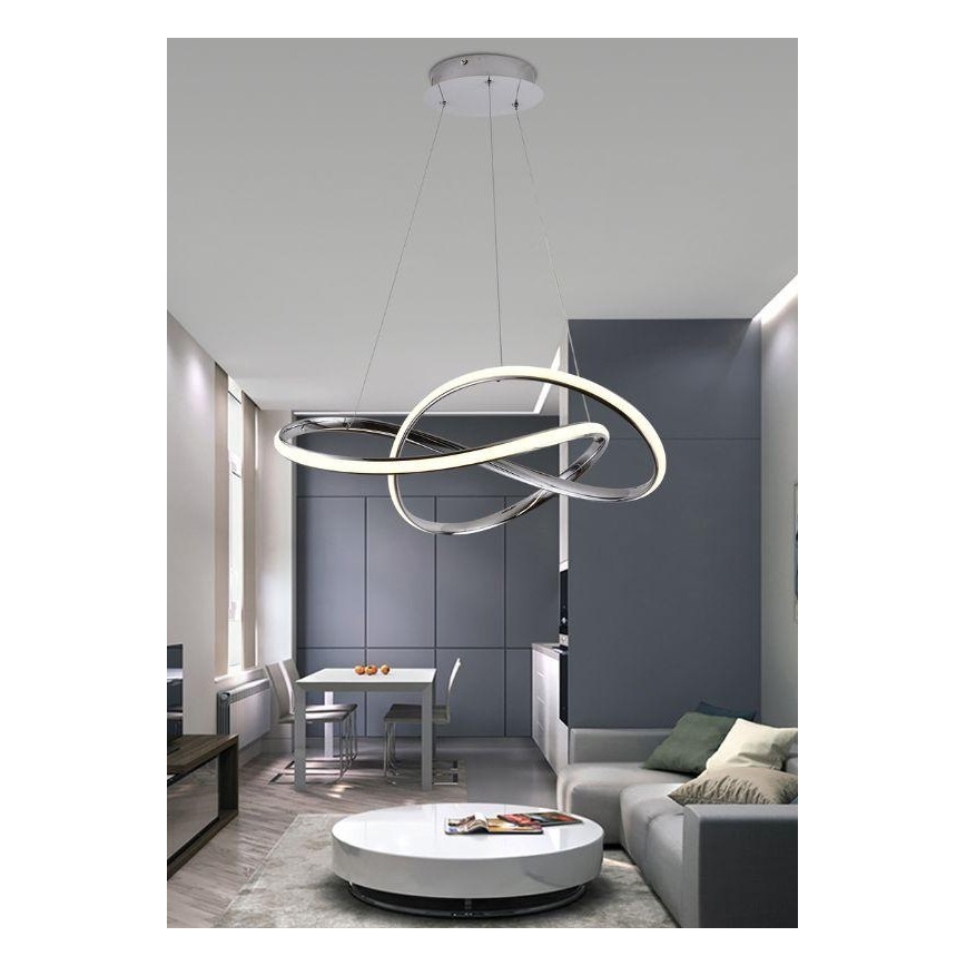 Brilagi - LED Stmívatelný lustr na lanku COSMOWAVE LED/70W/230V lesklý chrom + dálkové ovládání
