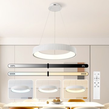 Brilagi - LED Stmívatelný lustr na lanku FALCON MODERN LED/54W/230V 3000-6000K pr. 60 cm bílá + dálkové ovládání