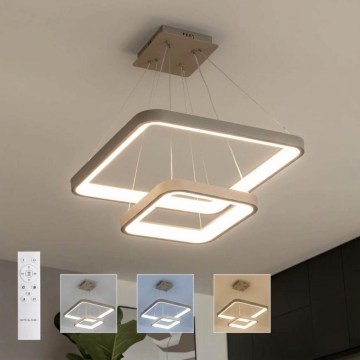 BRILAGI - LED Stmívatelný lustr na lanku FALCON SLIM LED/78W/230V 3000-6500K 50x50 cm béžová + dálkové ovládání