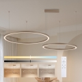 Brilagi - LED Stmívatelný lustr na lanku PORTOFINO LED/98W/230V 3000-6000K béžová + dálkové ovládání