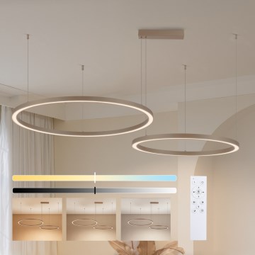 Brilagi - LED Stmívatelný lustr na lanku PORTOFINO LED/98W/230V 3000-6000K béžová + dálkové ovládání