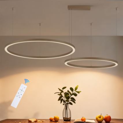 Brilagi - LED Stmívatelný lustr na lanku PORTOFINO LED/98W/230V 3000-6000K béžová + dálkové ovládání