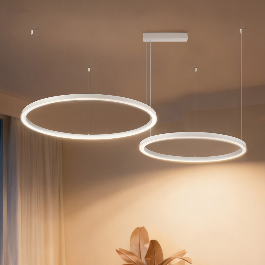 Brilagi - LED Stmívatelný lustr na lanku PORTOFINO LED/98W/230V 3000-6000K bílá + dálkové ovládání