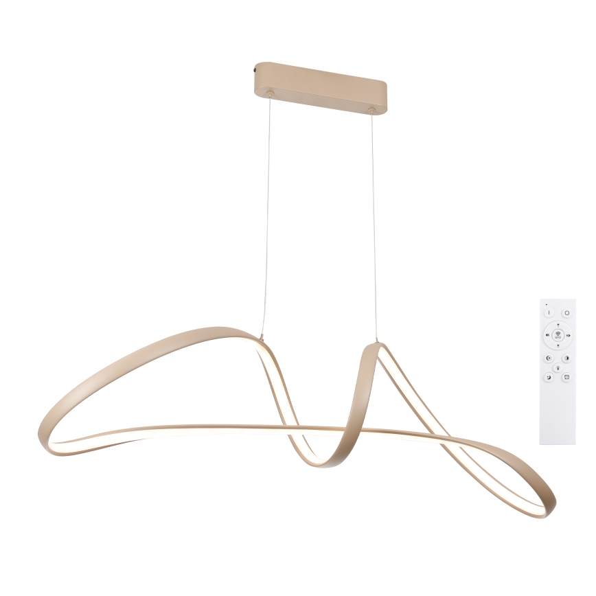 Brilagi - LED Stmívatelný lustr na lanku TWISTER LED/60W/230V 3000-6000K béžová + dálkové ovládání