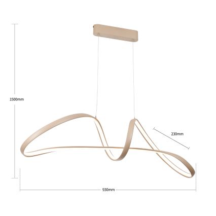 Brilagi - LED Stmívatelný lustr na lanku TWISTER LED/60W/230V 3000-6000K béžová + dálkové ovládání