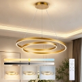 Brilagi - LED Stmívatelný lustr na lanku TWISTER LED/75W/230V 3000-6000K pr. 70 cm zlatá + dálkové ovládání