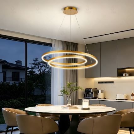 Brilagi - LED Stmívatelný lustr na lanku TWISTER LED/75W/230V 3000-6000K zlatá + dálkové ovládání
