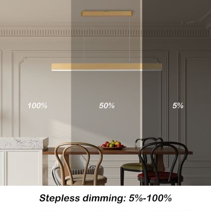Brilagi - LED Stmívatelný lustr SLEEKLINE SMART LED/40W/230V Wi-Fi Tuya dekor dubu + dálkové ovládání