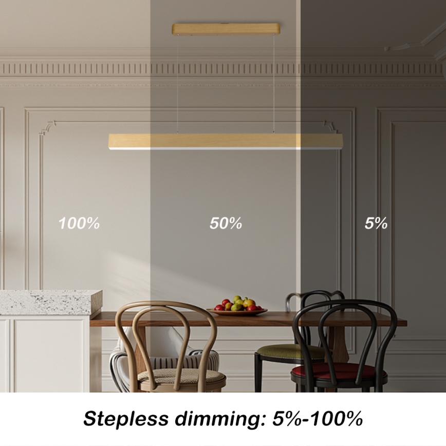 Brilagi - LED Stmívatelný lustr SLEEKLINE SMART LED/40W/230V Wi-Fi Tuya dekor dubu + dálkové ovládání