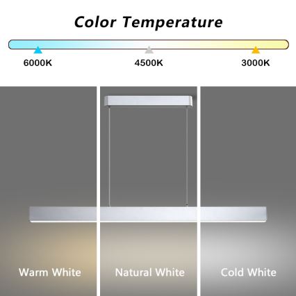 Brilagi - LED Stmívatelný lustr na lanku SLEEKLINE SMART LED/40W/230V 3000-6000K Wi-Fi Tuya stříbrná + dálkové ovládání