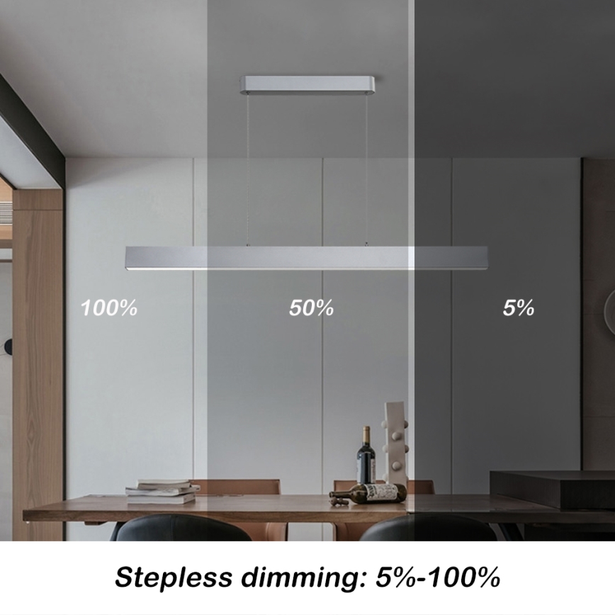 Brilagi - LED Stmívatelný lustr na lanku SLEEKLINE SMART LED/40W/230V 3000-6000K Wi-Fi Tuya stříbrná + dálkové ovládání