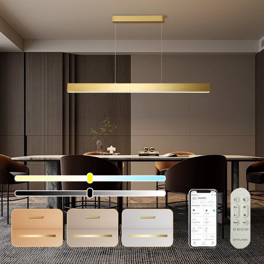 Brilagi - LED Stmívatelný lustr na lanku SLEEKLINE SMART LED/40W/230V 3000-6000K Wi-Fi Tuya zlatá + dálkové ovládání
