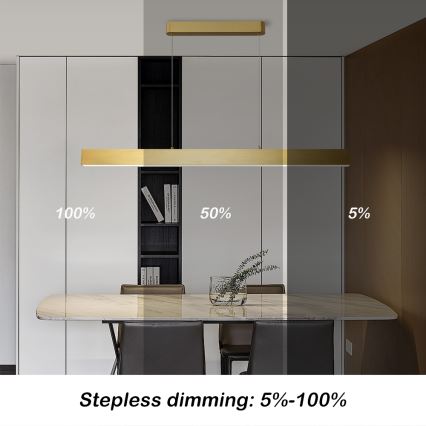 Brilagi - LED Stmívatelný lustr na lanku SLEEKLINE SMART LED/40W/230V 3000-6000K Wi-Fi Tuya zlatá + dálkové ovládání