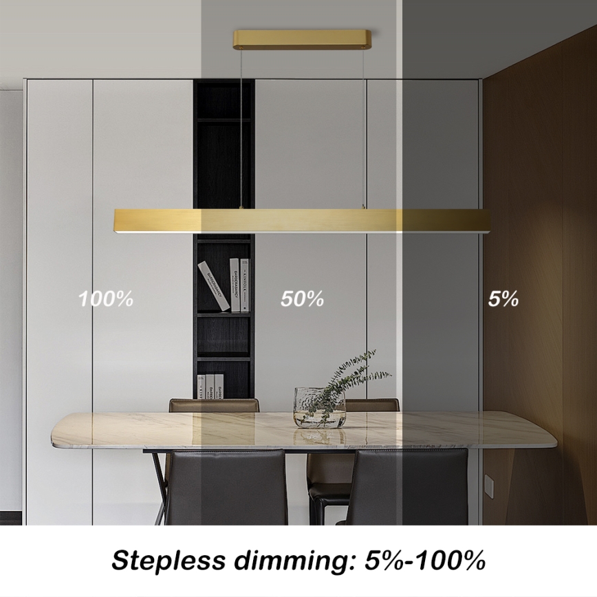 Brilagi - LED Stmívatelný lustr na lanku SLEEKLINE SMART LED/40W/230V 3000-6000K Wi-Fi Tuya zlatá + dálkové ovládání