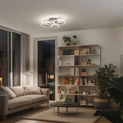 Brilagi - LED Stmívatelný přisazený lustr ORBITS LED/50W/230V 3000-6500K antracit + dálkové ovládání