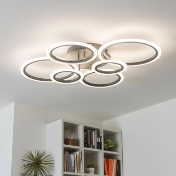 Brilagi - LED Stmívatelný přisazený lustr ORBITS LED/85W/230V 3000-6500K antracit + dálkové ovládání