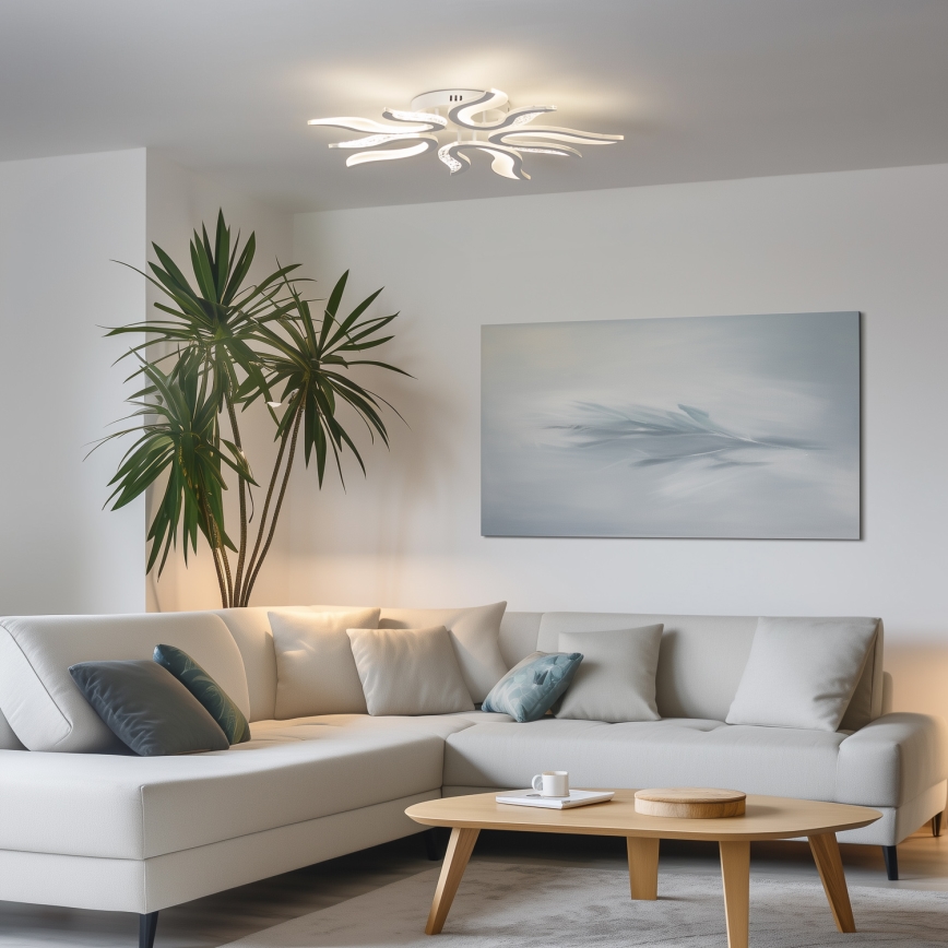 Brilagi - LED Stmívatelný přisazený lustr TWIST LED/65W/230V 3000-6500K bílá + dálkové ovládání
