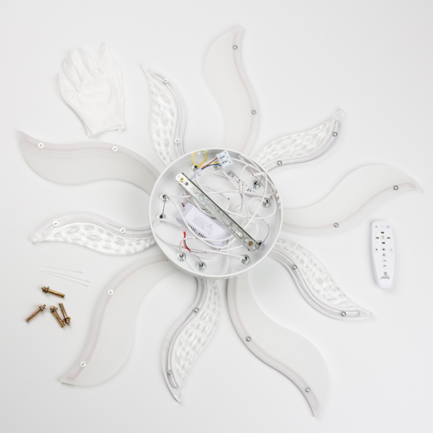 Brilagi - LED Stmívatelný přisazený lustr TWIST LED/65W/230V 3000-6500K bílá + dálkové ovládání